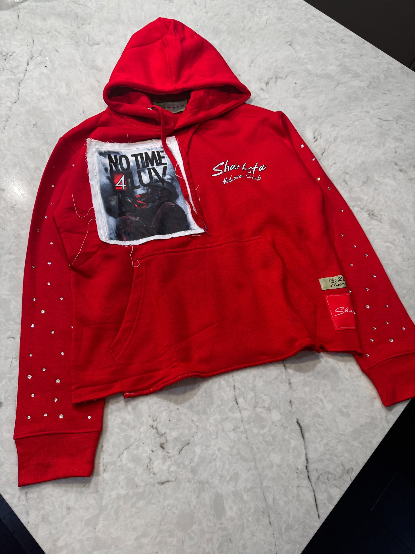 No Time 4 Luv Cropped Hoodie