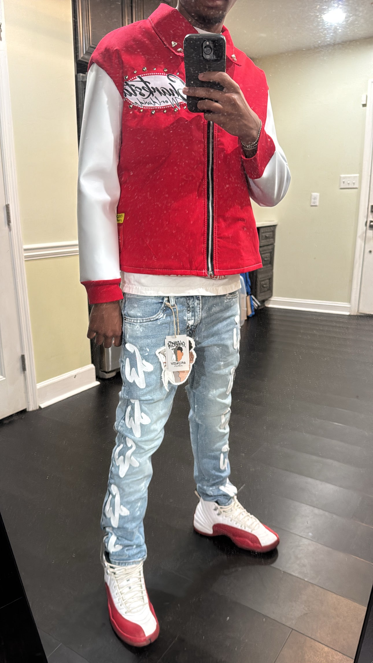 *HANDMADE* Redline varsity jacket