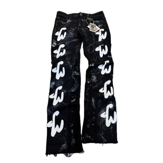 Blackout script denim